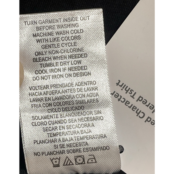 Peanuts Snoopy & Woodstock Womens Size M Black SS T-Shirt Embroidered Flowers - Picture 9 of 12